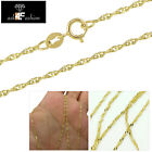 1.6MM Singapore Link Chain 14K Yellow Gold Mens Womens Necklace 16" - 24"
