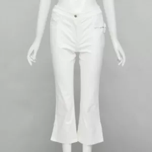 CHRISTIAN DIOR John Galliano Y2K crystal 3D petal cropped flare jeans - Picture 1 of 11