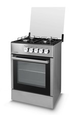 Cucina a Gas 4 Fuochi Forno a Gas 60x60 cm Bruciatore Doppia Corona Forno Luxell