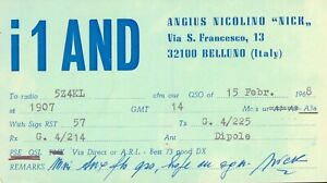 1 x QSL Card Radio Italy I1AND Belluno 1968 ≠ R1239