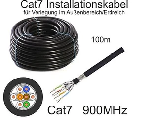100m Draka CAT7 Datenkabel schwarz UC900 SS23 für Außenbereich/Erdverlegung - Bild 1 von 1