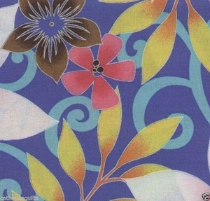 Belize Bloom - Blue - Quilt Fabric - 3/8 Yard Piece - Picture 1 of 4