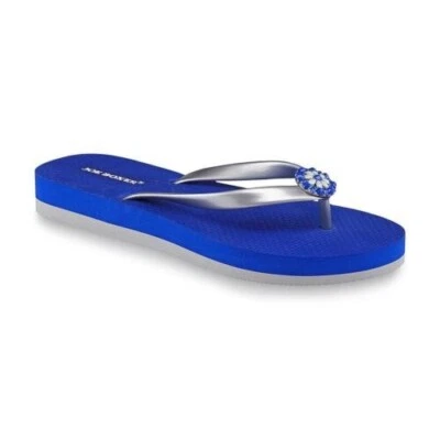 Joe Boxer Women's Mimi Blue Slippers Flip Flops 5/6 or 11/12 - Image 1 of 4