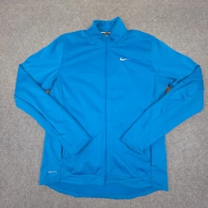 Nike Jacket Mens MEDIUM Blue Dri-Fit Beinkleid Shield Full Zip Mock Neck Size M - Picture 1 of 11