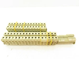 Siemens 8WA1305 / 8WA1205 Terminal Blocks (15pcs) 35mm 12AWG 750V (2) DIN Rails - Picture 1 of 11