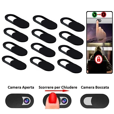 12 x Copri Webcam Cover Slider Adesivo Notebook Laptop PC SMARTPHONE IPAD IPHONE - Immagine 1 di 3
