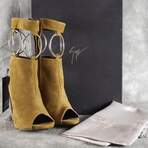 LAST PAIR! NIB Giuseppe Zanotti ZELDA US 8.5 EU 38.5 Brown Peep Toe Bootie 9112 - Picture 1 of 9