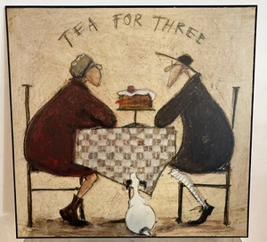Sam Toft - Wandrelief Tea For Three 33 x 32 cm. Guter Zustand. - Bild 1 von 7