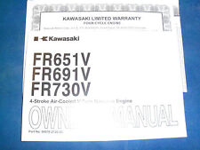 NEW KAWASAKI OWNERS MANUAL FITS FR651V FR691V FR730V  OEM FREE SHIPPING 