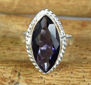 Natural Violet Amethyst 9.45 Carat Marquise Gemstone Certified Ring See Video - Picture 1 of 7