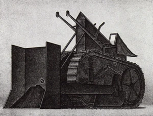 KONRAD KLAPHECK "Planierraupe", Radierung handsigniert Auflage 75 - Bild 1 von 1