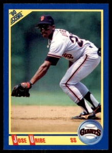 1990 Score Jose Uribe Baseball Cards #455 - Picture 1 of 2