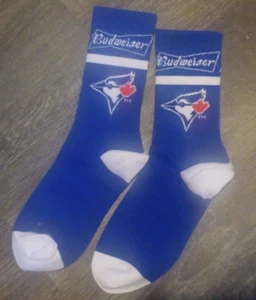 New BUDWEISER Beer MLB Toronto Blue Jays Adult Socks One Size Promo Baseball - Picture 1 of 1
