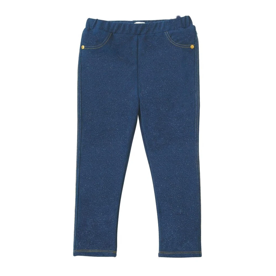 Leggings de mezclilla Mud Pie E8 bebé niña brillo felpa francesa 1212002 elige la talla Foto 1 de 2