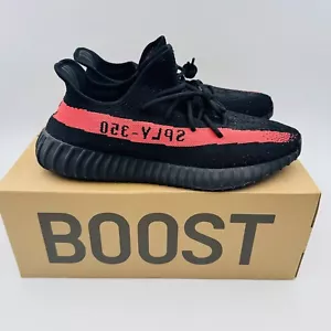 Size 13.5 - adidas Yeezy Boost 350 V2 Low Red Stripe Bred VNDS With Box - Picture 1 of 17