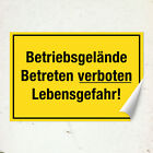 WANDKINGS Hinweisschild "Betriebsgelnde betreten verboten Lebensgefahr!"