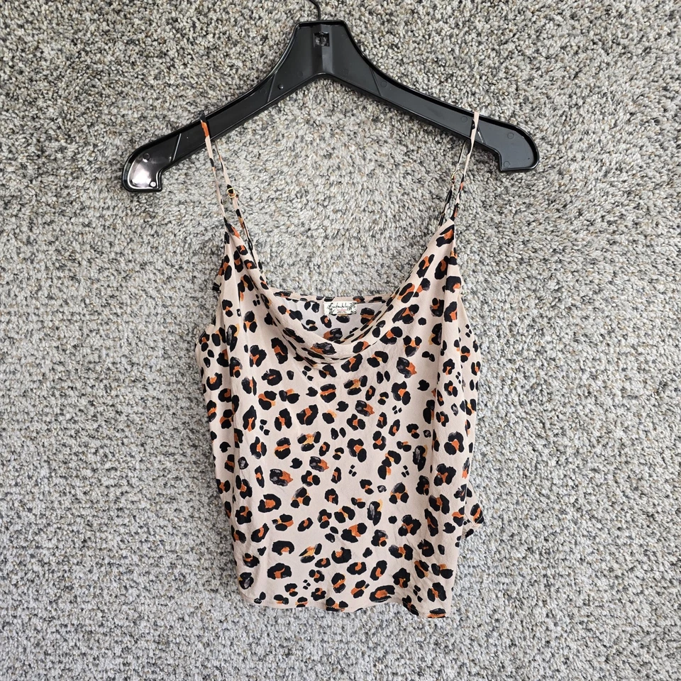 Intimately Free People Top Womens Small Animal Print Cowl Neck Crop Ladies - Image 1 of 4