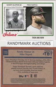 Sandy Alomar Jr. Mike Napoli INDIANS TOPPS 2016 THROWBACK THEN AND NOW TBT 123 - Picture 1 of 3