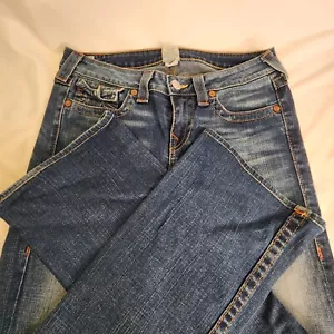 True Religion Jeans Womens 31 Becky Bootcut Blue Denim Flap Pockets - Picture 1 of 10