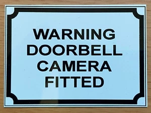 Personalised WARNING DOORBELL CAMERA FITTED Metal Sign Custom Print Home A45 - Picture 1 of 5