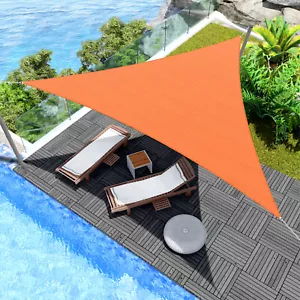2-28 ft triángulo equilátero naranja sombrilla vela piscina patio toldo dosel - Imagen 1 de 12
