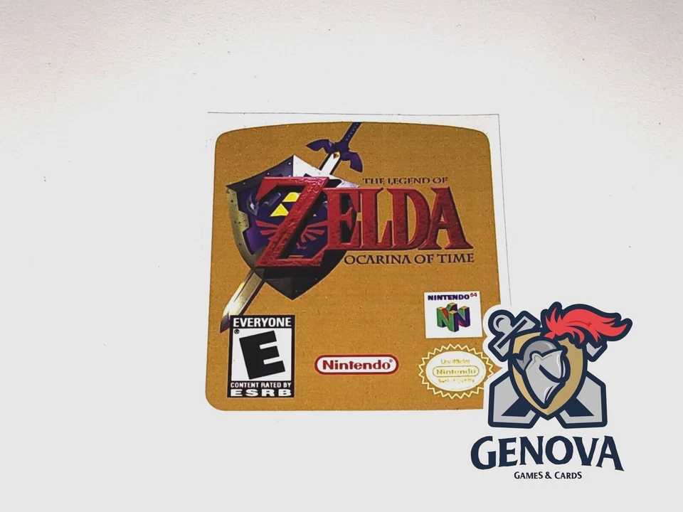 The Legend of Zelda Ocarina of Time N64 Repuesto Juego Etiqueta Adhesiva Precortada Foto 1 de 1