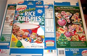 1999 Kellogg's Holiday Rice Krispies Cereal Box unused Flat oc25 - Picture 1 of 1