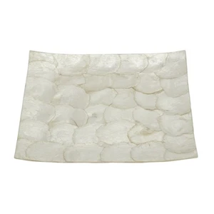 Quadratische Capiz Shell Tablett 11,8"x11,8"x1" Elfenbein - Bild 1 von 2