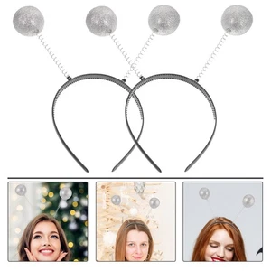 2 Piezas Diademas Bola Brillo Plata Cabeza Bola Boppers Portátil Ligero - Imagen 1 de 12
