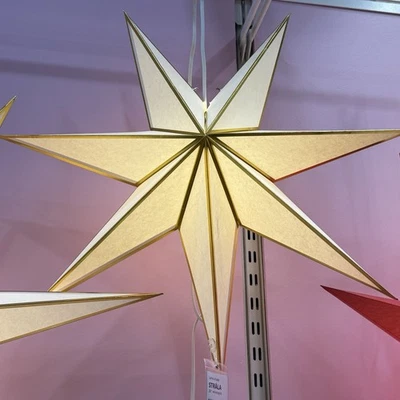 Ikea STRALA White Gold Trim Star Pendant Lamp Shade 28" Christmas Holiday Star⭐️ - Image 1 of 4