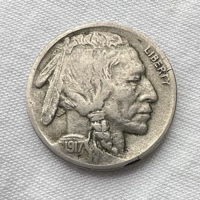 1917-D Buffalo Nickel 5c Denver Five Cent US Coin ~ Better Date! - Image 1 of 4