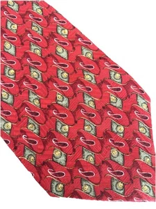 ROBERT TALBOTT BEST OF CLASS NORDSTROM Red Green Abstract 100% SILK 57”X 4” Tie - Picture 1 of 7