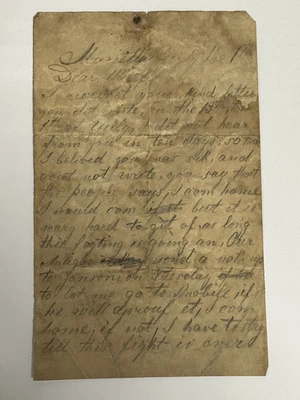 9 Cartas Confederadas de la Guerra Civil August Rost Músico 17 Alabama a Esposa Foto 1 de 4
