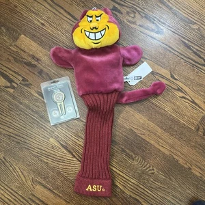 NWT Vtg Arizona State University Golf Club Cover  and Divot Tool- Mascot Sparky - Picture 1 of 6
