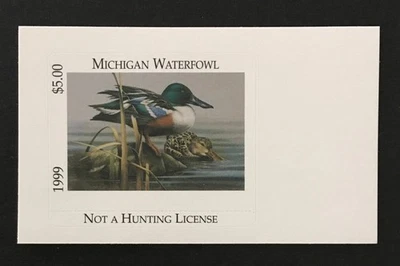 1999 Michigan Waterfowl $5 Duck Stamp Mint Never Hinged - Image 1 of 2
