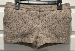 Cynthia Rowley Bronceado Encaje Superpuesto Corto Talla 8 Primavera Verano Exterior Ropa - Imagen 1 de 4