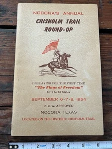 Vintage 1954 Chisolm Trail Round-up Rodeo Program Nocona Texas - Picture 1 of 2