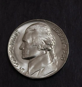 1940 Jefferson Nickel Gem BU Lot F 819 - Picture 1 of 2