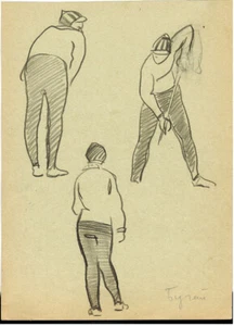 GOLFER pencil drawing by Soviet artist Leonid Bugai - Picture 1 of 1