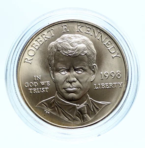 1998 S UNITED STATES US JUSTICE Robert F. Kennedy BU Silver Dollar Coin i96384 - Picture 1 of 3