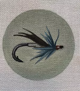Melissa Shirley Fly Fishing Lure Handpainted Needlepoint Canvas 24 Ct 333-A 1996 - Picture 1 of 6
