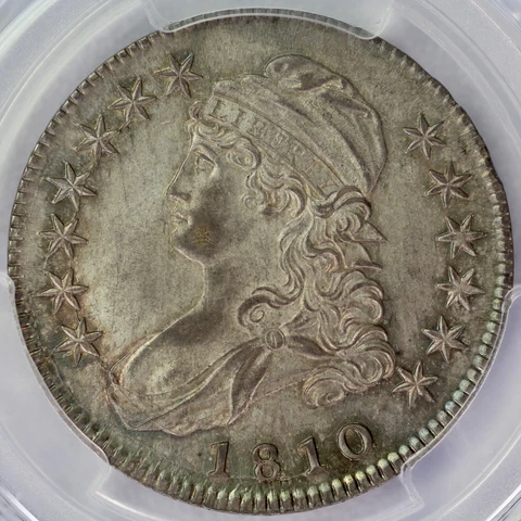 1810 50c Capped Bust Half Dollar - PCGS MS 63+ Cover