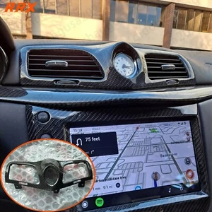 Cubierta de ventilación de aire de reloj central de fibra de carbono seca real para Maserati GT GTS 2008-2019 - Imagen 1 de 7