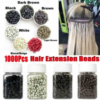 Links & Rings For Hair Extensions 6 Colors Silicone Lined Micro Rings Loop Beads - Image 1 of 4
