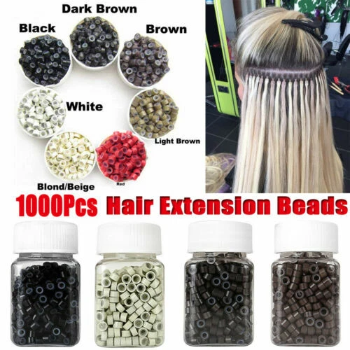 Links & Rings For Hair Extensions 6 Colors Silicone Lined Micro Rings Loop Beads - Image 1 of 4