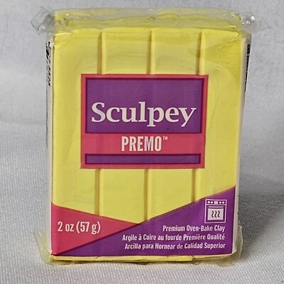Premo Sculpey 2 унц полимерная глина PE02 5525 солнечный желтый 30 мин 275 ° F выпечка - Изображение 1 из 4