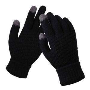 Women Elk Deer Snowflake Knitted Gloves Finger Winter Gloves Touch Screen Mitten