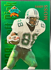 1998 Playoff Draft Pick Randy Moss Rookie Card NM+ Minnesota Vikings Green RC