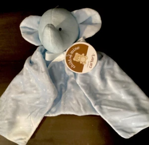New with Tags Carter's Child of Mine Baby Security Blanket Blue Stars Elephant - Picture 1 of 11