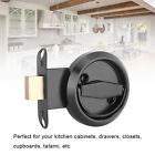 Black Stainless Steel Door Lock W/Handle Pull Ring For Cabinet Drawer Closet LT